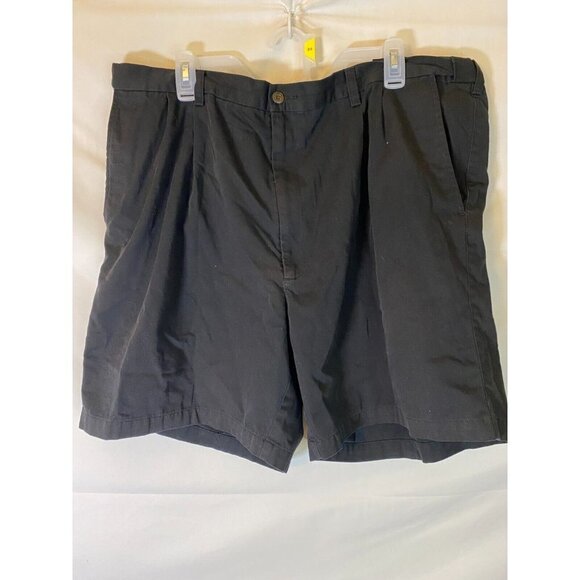 HAGGAR MENS SIZE 44 BLACK WALKING SHORTS CHINOS - Picture 1 of 2